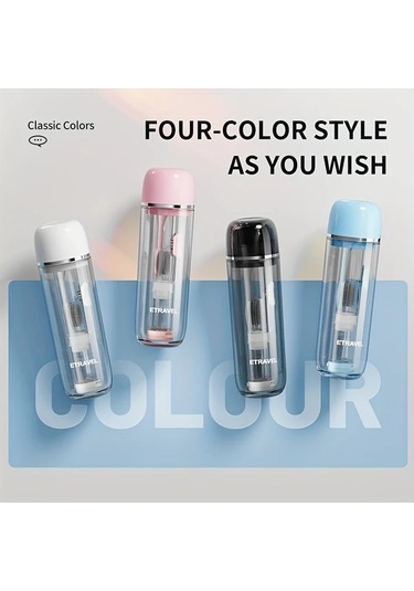 Techbloom Portable Dis Fircasi Katlanabilir Seyahat Dis Fircasi Seti White Ortodontik Dis Fircasi Dis Macunu Ve Bardak 11.8x5cm Çift Kişilik