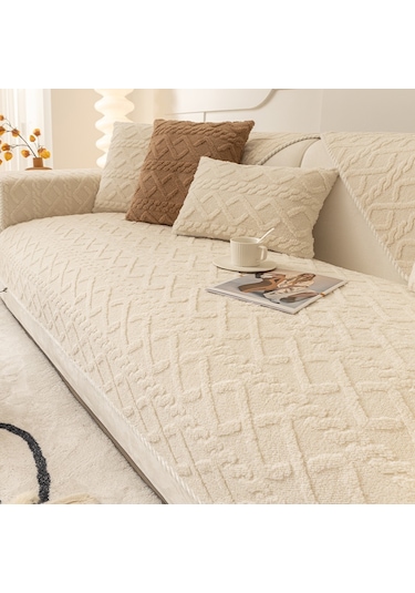 Tcherchi Peluş Kanepe Minimalist Oturma Odası Kaymaz Koltuk Örtüsü 90 X 180