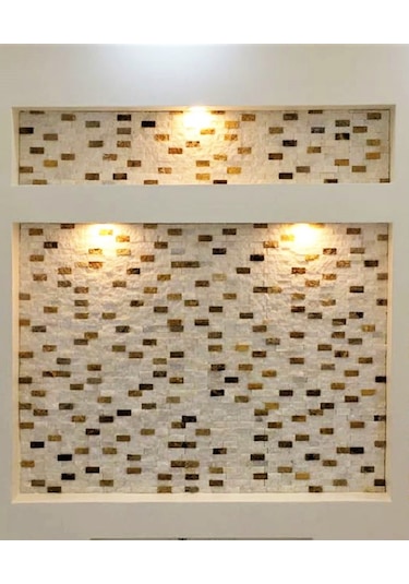 3 Mix Traverten Patlatma Mermer Tv Ünitesi Arkası Kaplama Taşı