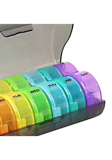 Suntek Magideal Hap Kutusu Kabı Haftalık 7 Günlük Siyah-ve-çok-renkli