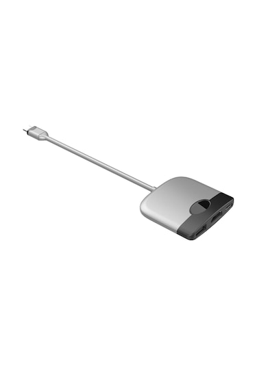 Reedark Siyah-gri 4k Hdmı + Usb 3.0 + 100w Pd 3'lü Type-c Dönüştürücü, Absp Malzeme, Ultra Kompakt 6.3x6x1.1cm