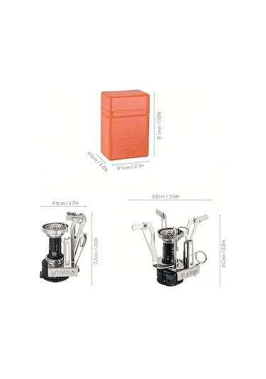 Ximistore9 Kamp Stovu Mini Taşınabilir, Elektrikli Alevle Kombine, Paslanmaz Çelik Ve Alüminyum Alaşımlı, Siyah Siyah