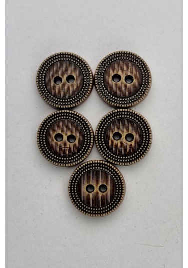 Orta Boy Ahşap Görünümlü Eskitme Kaban Çeket Hırka Yelek Düğmesi 5 Adet