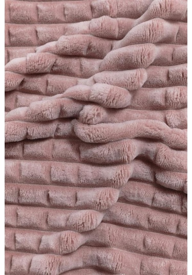 Merinos Modern Line 3 Parça Çift Kişilik Battaniye Seti Pudra