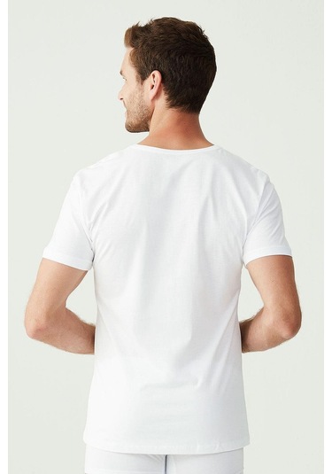 U.s Polo Assn. 90001 Erkek Battal 2'li V Yaka T-shirt-beyaz Beyaz