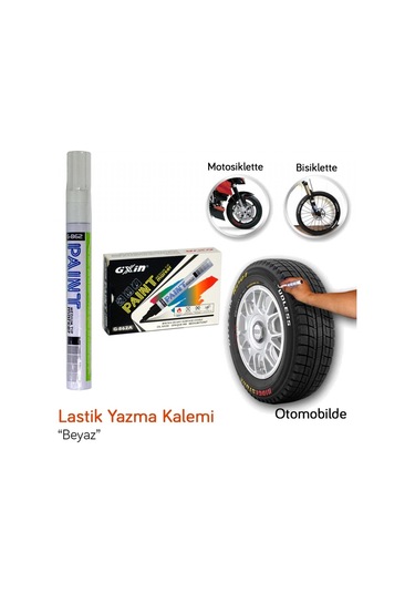 Gxin G-862A Oyk8001 Lastik Yazma Kalemi Beyaz Tekli