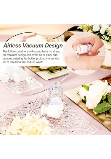 Novahub Kozmetik Seyahat Şişesi 15ml Havasız Pompalı Şişe 12 Adet Şeffaf, Kapaklı Şeffaf