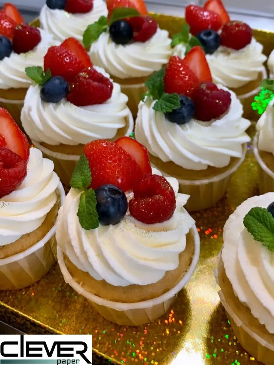 Clever Paper Tek Kullanımlık Kağıt Kek Kalıbı, 100 Adet. 14562109 Beyaz