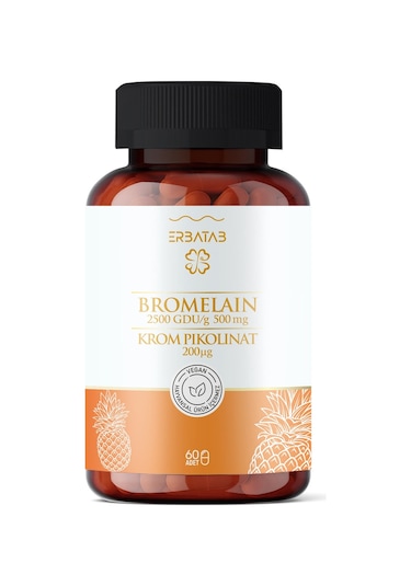 Erbatab Bromelain & Krom Pikolinat 60 Kapsül