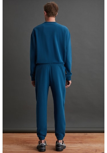 Marshall Erkek Pamuklu Içi Polarlı Nakışlı Relaxed Petrol Yeşili Eşofman Takımı