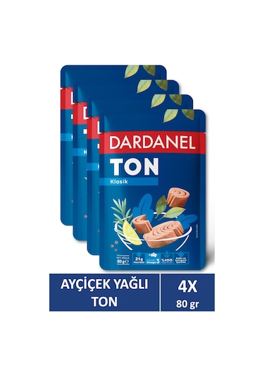 Dardanel Ayçiçek Yağlı Ton Balığı Poşet 80 Gr X 4 Adet