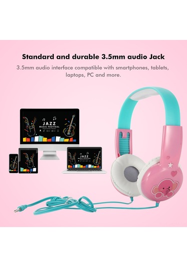 Suofeng Kıd101 Çocuk Kulaklığı: Hafif, Taşınabilir, 85db Ses Sınırlamalı, 3-16 Yaş Uyumlu, Mavi Gemi Desenli