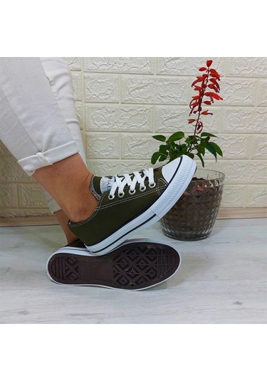 Fiyra 554 Haki Kısa Unisex Sneaker Keten Spor Ayakkabı 001