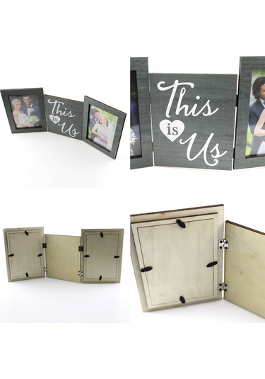 Hfambition Katlanabilir Ahşap Fotoğraf Çerçevesi - Jm00671 Ev Dekorasyonu Ve Düğün Süsü