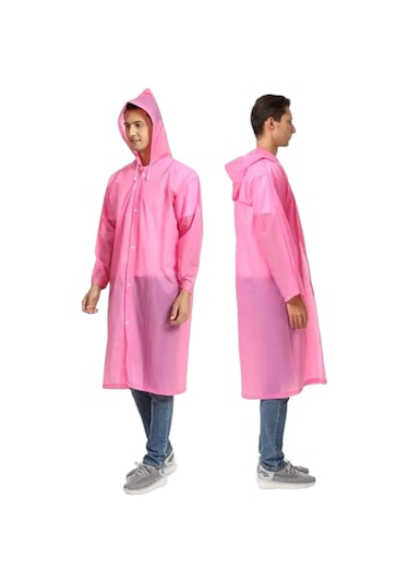Tezzgelsin Erkek Rüzgar Geçirmez Kapüşonlu Yağmurluk Pembe