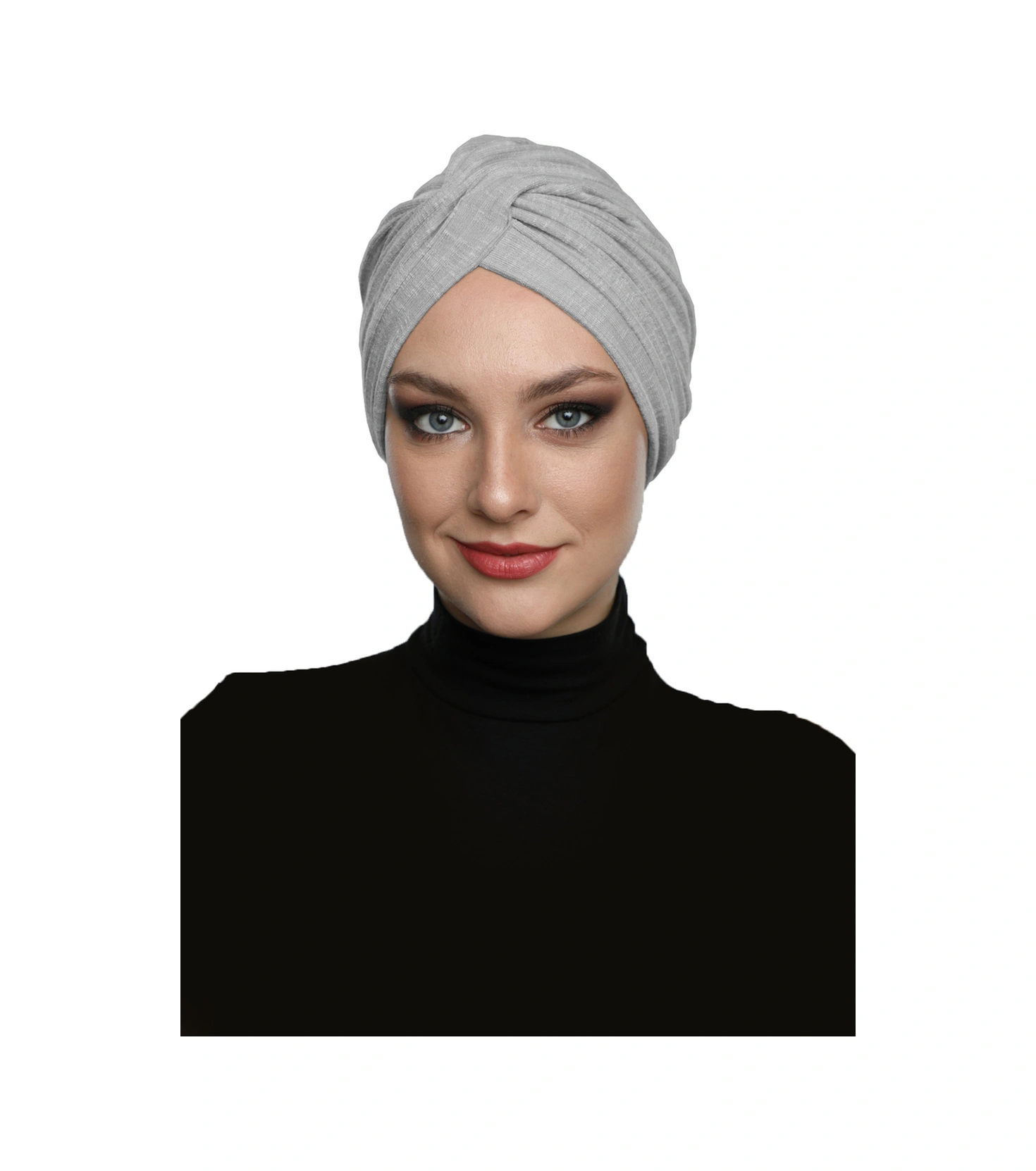 Çapraz Penye Astarlı Bulut Grisi Hazır Türban Bonesi Gri