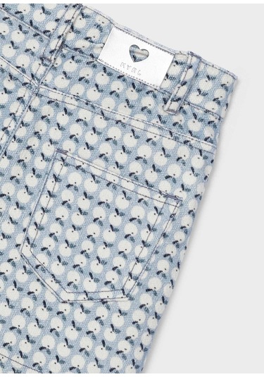 Kız Çocuk Bağcıklı Etek - A. Mavi Bej