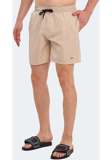 Slazenger RATING KTN Erkek Cepli Deniz Şortu Bej Mayo