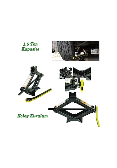 Oto Kriko Araç Kriko Cırcırlı Kriko 1.5 Ton Makas Tip Cırcırlı