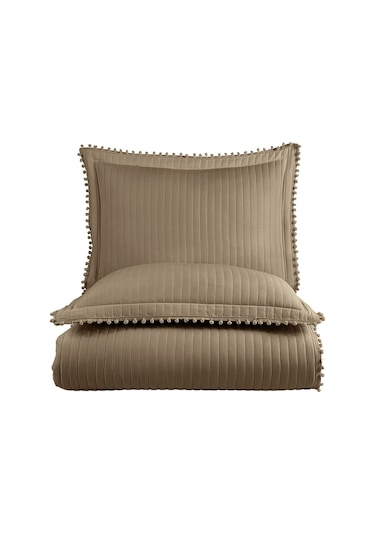 Elart Florita Yatak Örtüsü Seti Çift Kişilik 240x260 Cm Bej Bej