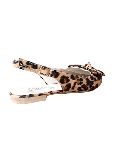 Swell Soft 06-305 Kadın Fiyonklu Arka Açık Babet Leopar Siyah