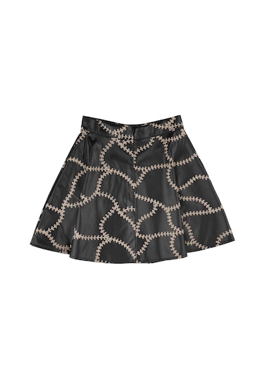 Bestkids Kız Çocuk Deri İşlemeli Etek 001