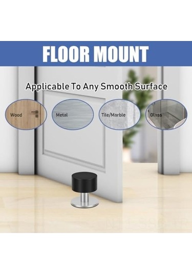 Pazly Kendinden Yapışkanlı Kapı Durdurucu - Paslanmaz Çelik, Ses Yalıtım, 2'li Paket