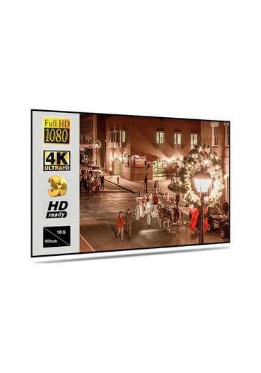 60-133 İnç Katlanabilir Metal Projeksiyon Perdesi - Işık Engelleyici 16:9/4:3 Format