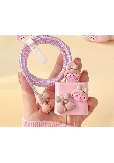 Iphone 18w/20w Uyumlu Şarj Kablosu Ucu Ve Şarj Başlığı Kılıfı Kız