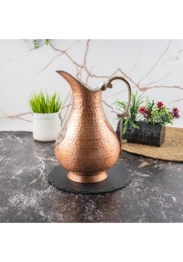 Dmt Copper Gaziantep Bakır El İşlemeli Otantik Sürahi