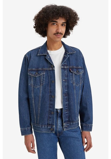 Relaxed Fit Trucker Tr Little Fighter Erkek Mavi Kot Ceket 001tp- Mavi