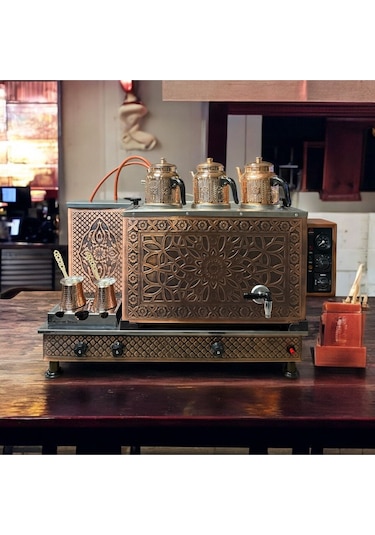 Elektrikli Ve Doğalgaz'lı 1.sınıf Çay Kazanı 3 Demlik 35 Lt Kapasiteli