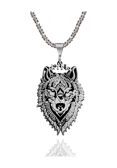 925 Ayar Gümüş Kral Zincirli Göktürkçe Türk Yazılı Bozkurt Tasarı 552728121