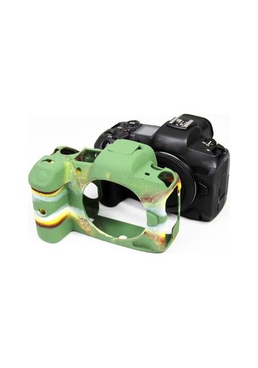 Butu Canon Eos R5 İçin Yumuşak Silikon Kılıf Kamera Koruyucu Cilt Çantası Gövde Kapağı - Kamuflaj