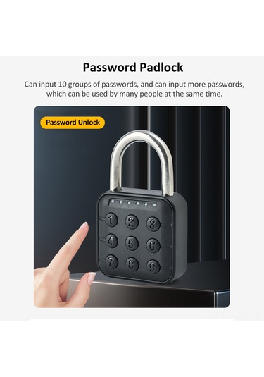 Yaozixa Sy13 Model Siyah Akıllı Kilit - 6 Haneli Şifre Kilidi, Cr2032 Pil İle Çalışır Pil Dahil , Ip67 Su Geçirmez, Çinko Alaşımlı Gövde