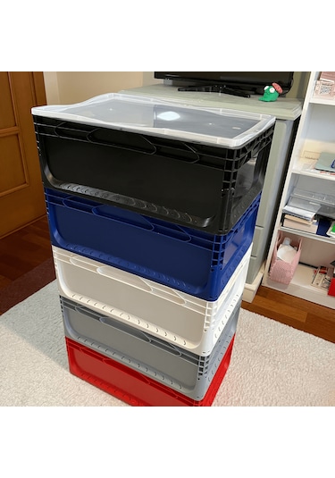 Alpbx 1.kalite Siyah Plastik Kasa 60x40x22 Cm - Kutu 44 Litre Siyah