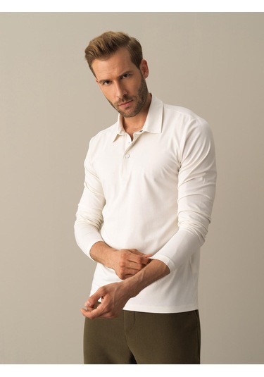 Beyaz Slim Fit Modal Basic Tişört 501948 Beyaz