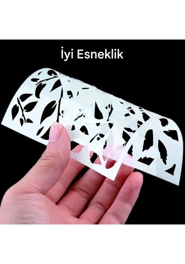 Kaligrafi Harf Şablonları 26 Parça 10x10cm-çiçek Harf Şablonu, Boyama Sticker