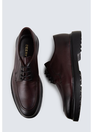 Deery Hakiki Deri Bordo Günlük Erkek Ayakkabı - 01931mbrde02 Bordo