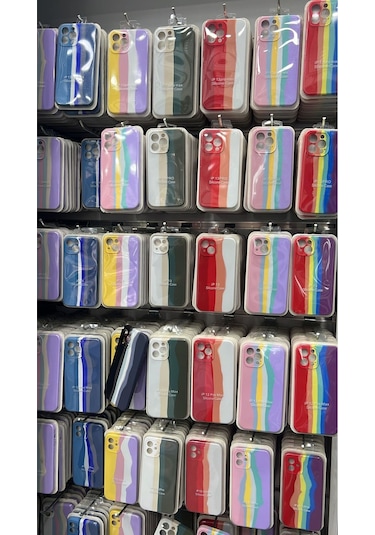 İphone 12 Uyumlu Kılıf Gökkuşağı Rainbow Lansman Silikon-leke Tutmayan Yüzey-tam Koruma Sağlar Sarı