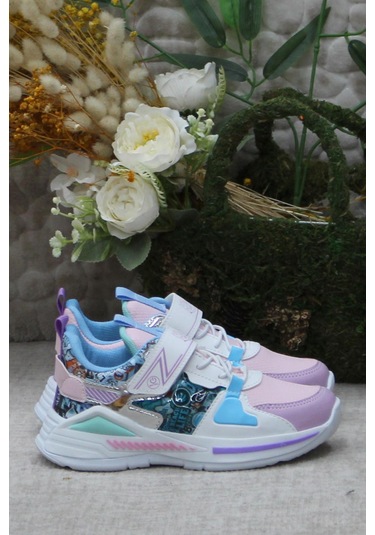 M.p 242 3325 Beyaz Mor Rahat Hafif Kız Çocuk Ayakkabı 001