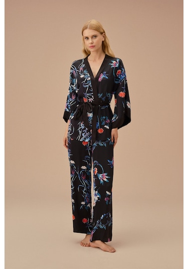 Suwen Geisha Sabahlık St4430615846 Çiçek Baskılı Çok Renkli
