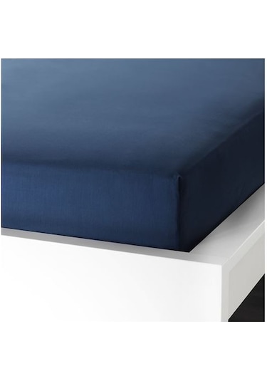 Tek Kişilik Lastikli Çarşaf, Koyu Mavi Renk Ölçü 90x200 cm Pamuklu