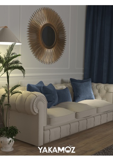 Br Yakamoz Güvercin Mavisi Kırlent , Yastık Kılıfı Kadife Görünümlü Velvet Touch Serisi Güvercin Mavisi