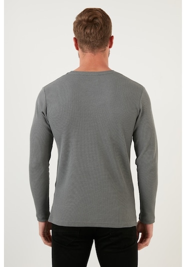 Buratti Pamuklu Bisiklet Yaka Slim Fit Basic Erkek Sweat 5905073 Açık Haki