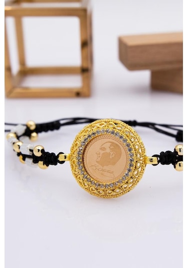 22 Ayar Altın Gram Altınlı İpli Çerçeve Bileklik LKSGRM136