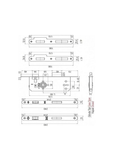 Kale 141 R 45 Mm İç Kapı Gömme Kilit 18 Mm Ayna