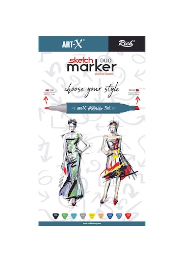 Art-x Sketch Marker Çift Taraflı Kalem No:286