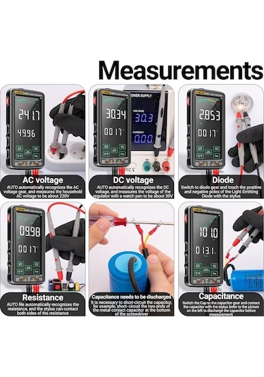 Maoyaya Aneng 683 Dokunmatik Ncv İndüksiyon Multimetre Dijital Yüksek Hassasiyetli Yanmaya Dğ. Ölçüm Cihazı 44773543