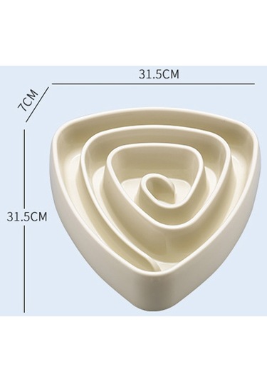 Cbtx Plastik Üçgen Dayanıklı Pet Yavaş Kase Boğulma Önleyici Köpek Maması Kasesi Büyük